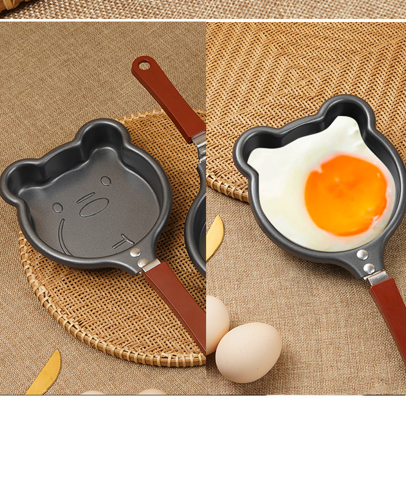 Cartoon frying pan, 14cm flat pan, egg pan, non-stick pan, home breakfast pan, animal mini heart-shaped frying pan pic 6