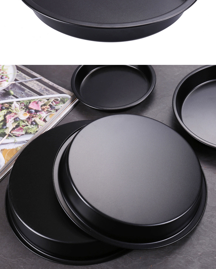 Factory direct sales of 6-14 inch non-stick pizza trays, black carbon steel pizza molds, baking pizza trays, baking molds pic 8