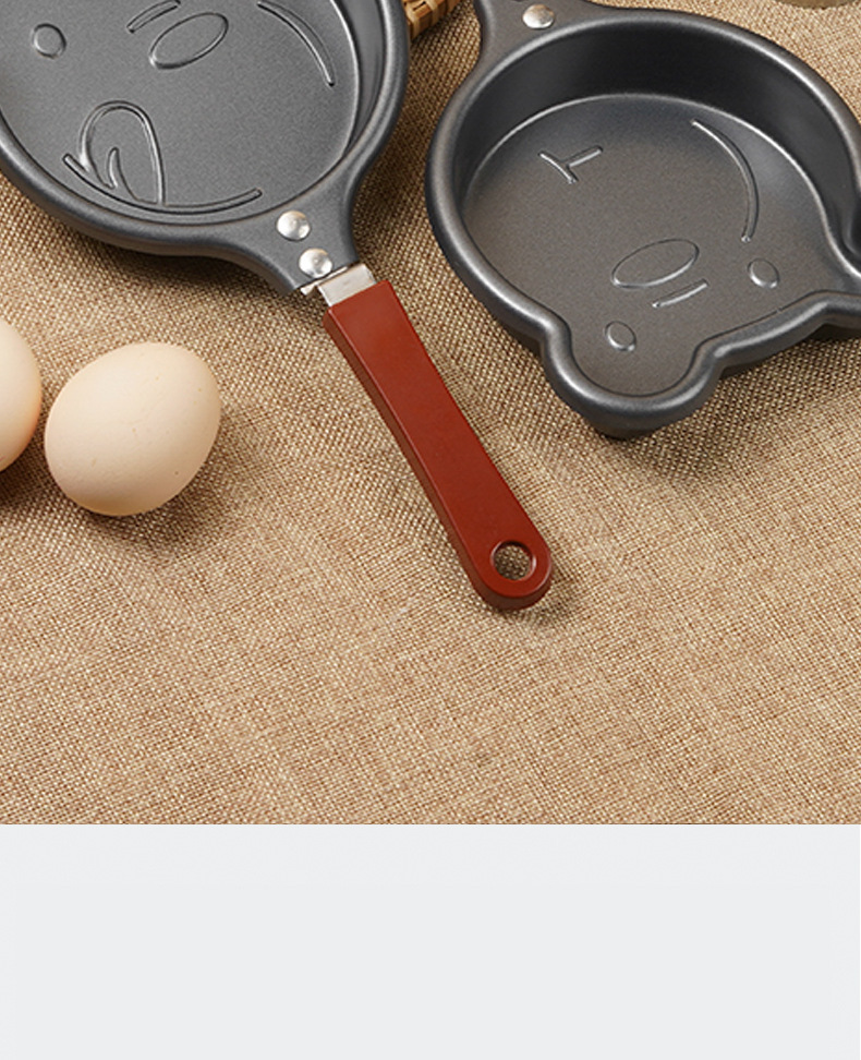 Cartoon frying pan, 14cm flat pan, egg pan, non-stick pan, home breakfast pan, animal mini heart-shaped frying pan pic 4