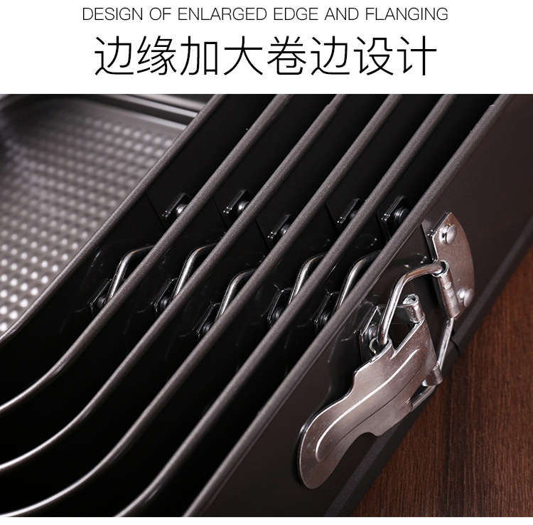 Square lock live base cake mold set, carbon steel non-stick buckle baking tool, cake baking tray, Amazon pic 12
