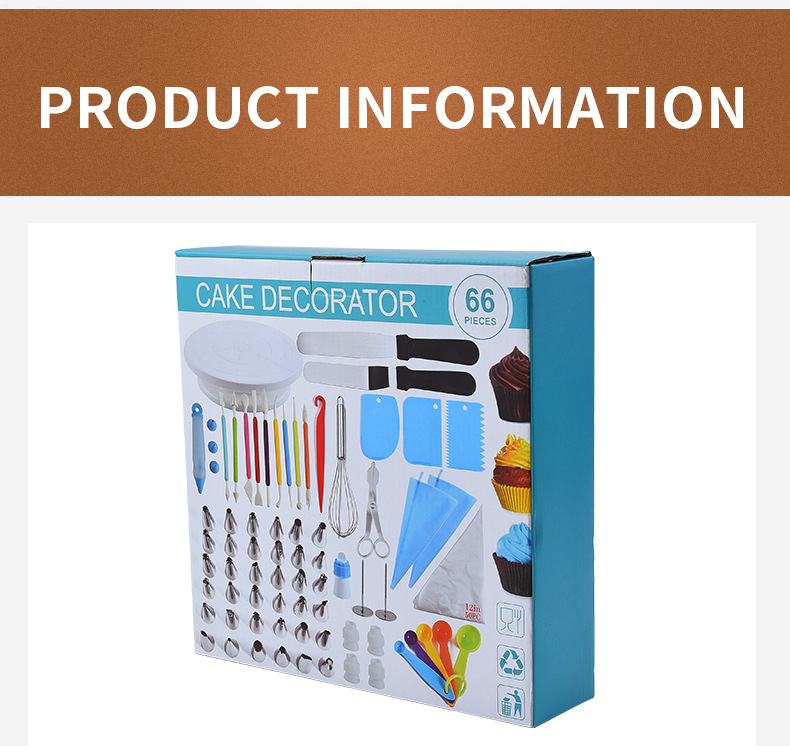 Stainless steel piping nozzle set of 66 pieces, cream cake decoration baking set, baking tools and supplies pic 4