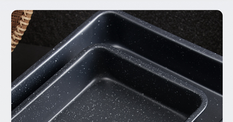 Rectangular baking tray, thickened toast, carbon steel baking tray, cake mold, marble oven, home cake mold pic 3