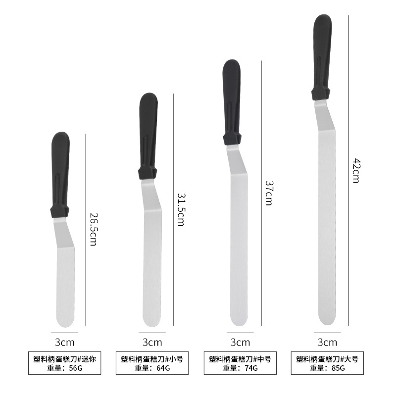 In-stock baking tools: cream spatula 430, stainless steel cake scraper, food-grade spatula sizes 6, 8, 10, 12 pic 5