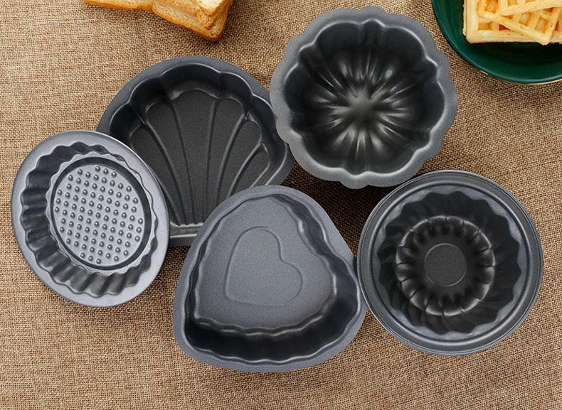 4-inch multiple mini cake molds, non-stick heart-shaped, round, square, cartoon pattern baking tools, small cake molds pic 13