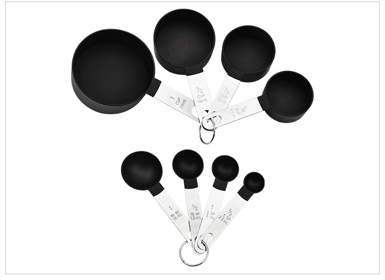 Measuring spoon, measuring cup, plastic measuring spoon, stainless steel handle with scale, kitchen baking tool 8-piece set, multi-functional pic 13