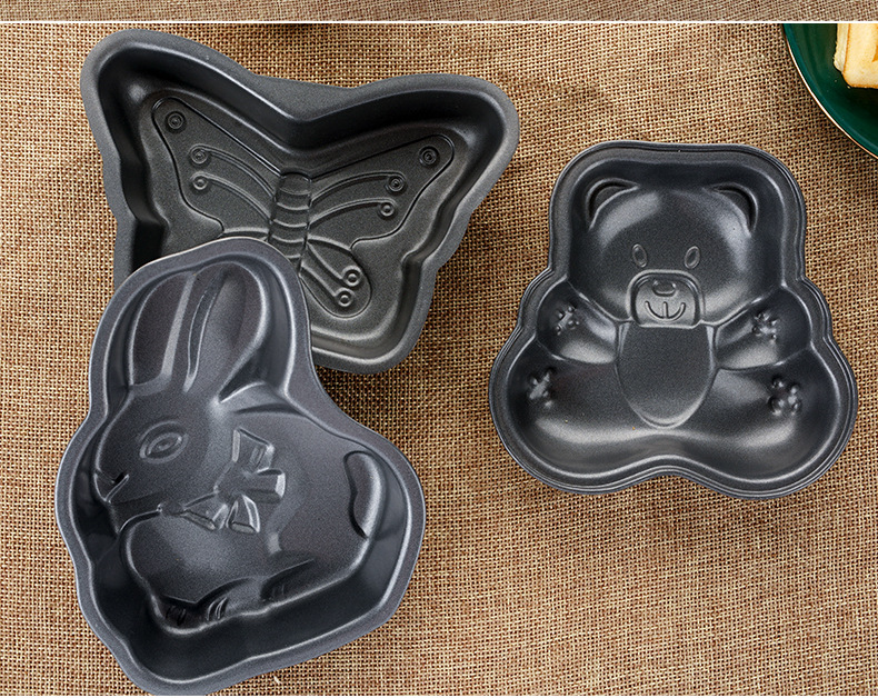 4-inch multiple mini cake molds, non-stick heart-shaped, round, square, cartoon pattern baking tools, small cake molds pic 14