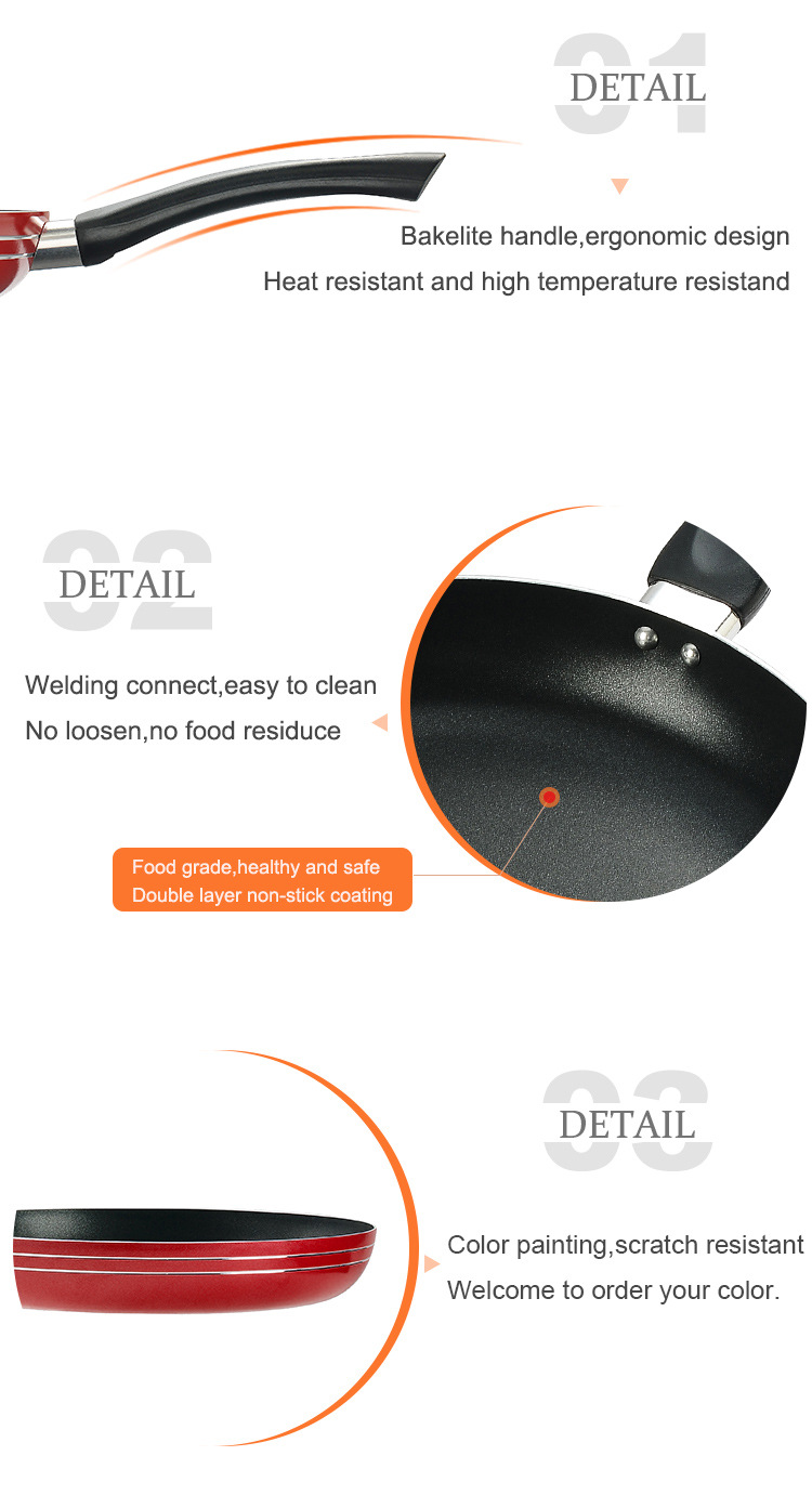 XJ10 household cooking pan, non-stick pan, flat egg frying pan, kitchen hot oil pan, breakfast pancake, small frying pan pic 3