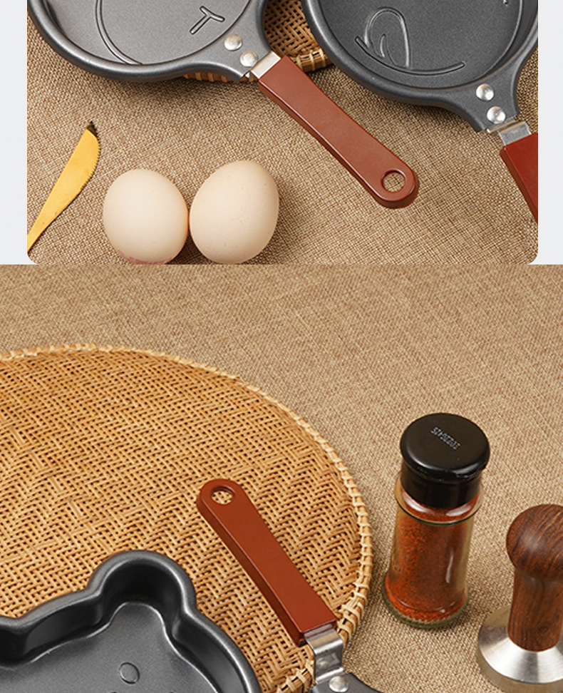 Cartoon frying pan, 14cm flat pan, egg pan, non-stick pan, home breakfast pan, animal mini heart-shaped frying pan pic 3