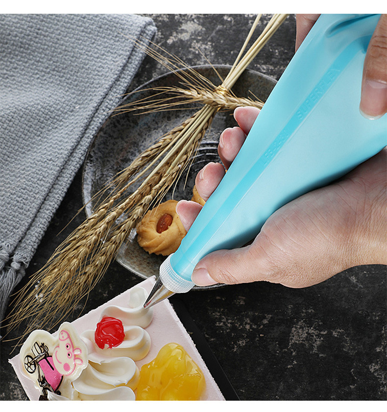 Silicone piping bag, transparent, cream bag supplies, baking tools, piping gun, piping nozzle set, and seam sealing pic 12