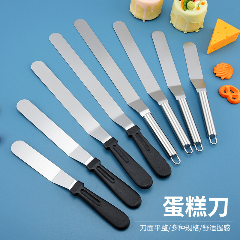 In-stock baking tools: cream spatula 430, stainless steel cake scraper, food-grade spatula sizes 6, 8, 10, 12 pic 1