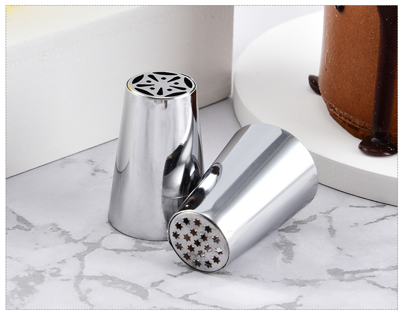 Stainless steel Russian piping nozzle, cake cream piping nozzle, spherical torch nozzle, cross-border set of baking tools pic 11