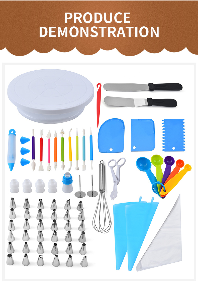 Stainless steel piping nozzle set of 66 pieces, cream cake decoration baking set, baking tools and supplies pic 10