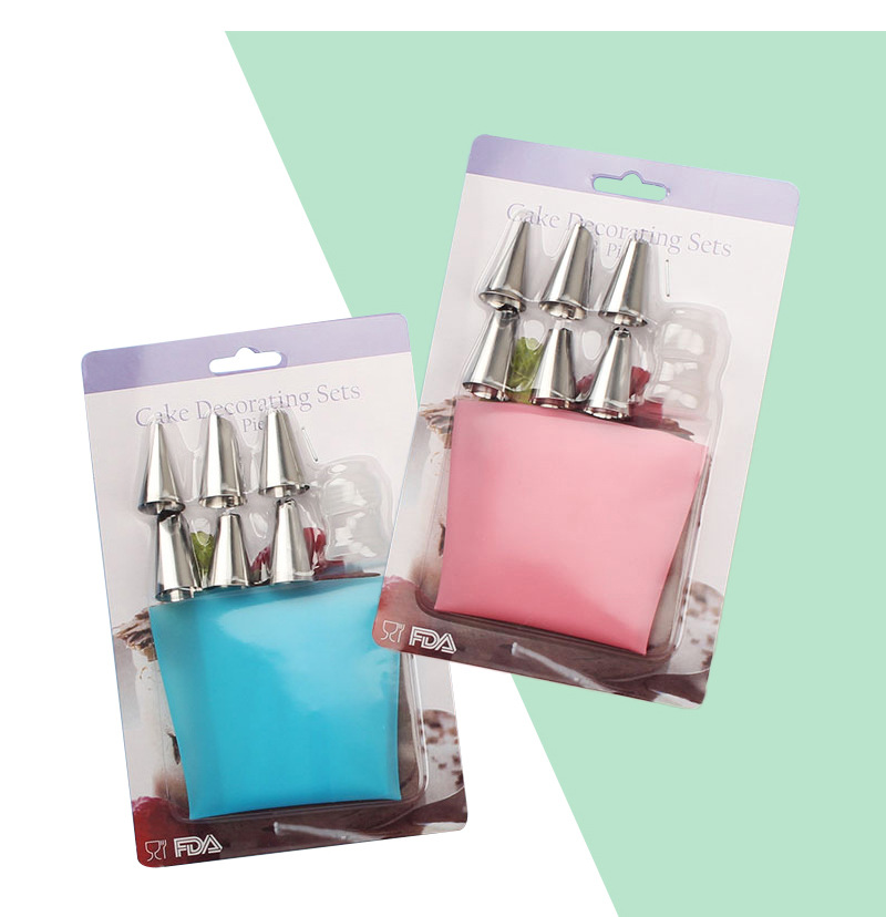 Stainless steel piping tip paper card set 6/9/24 head cream cake silicone piping bag set baking tools pic 8
