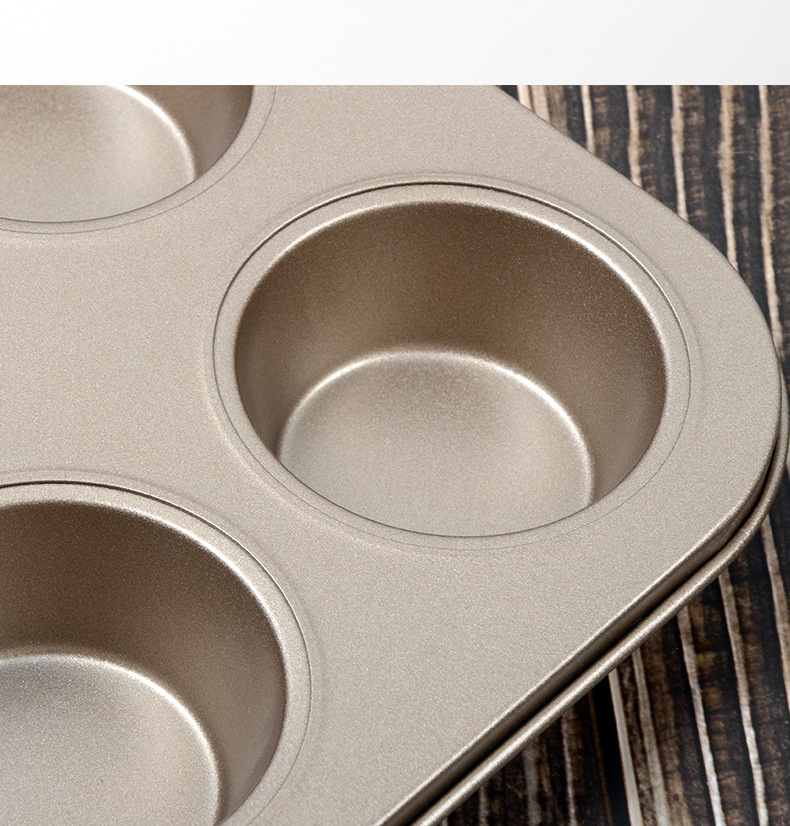 Factory direct supply of non-stick black 12-cup cake trays, round cake molds with holes, household baking utensils, baking trays pic 8