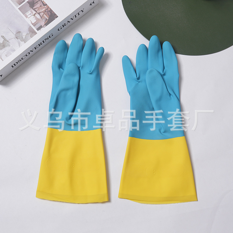 Green nitrile rubber protective acid and alkali resistant industrial gloves, oil-proof chemical thickened durable nitrile labor protection gloves pic 6