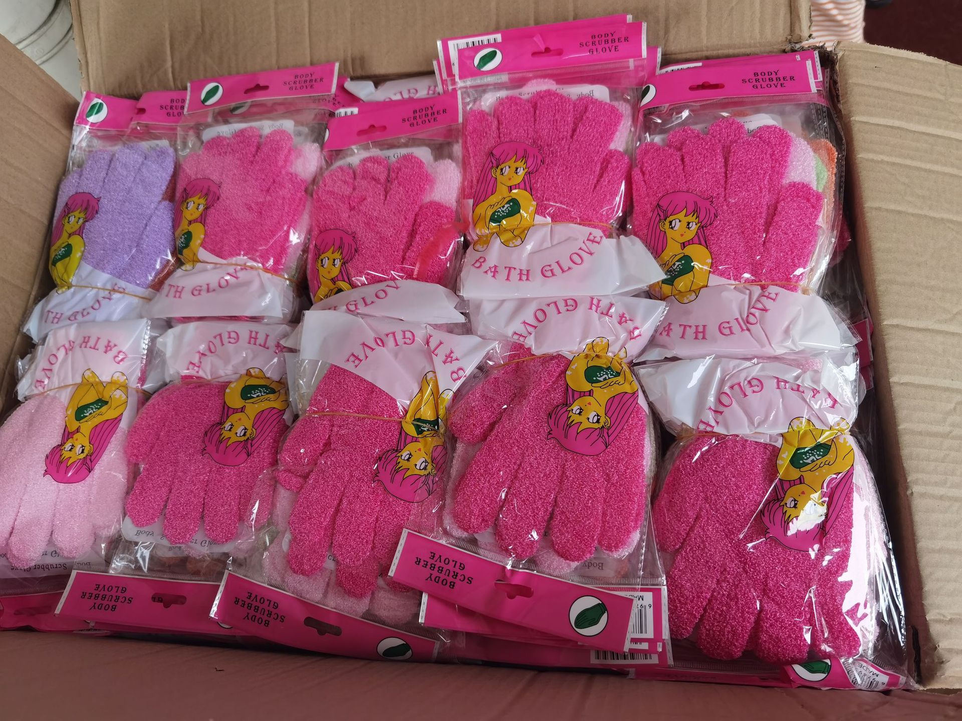 Korean five-finger bath and scrubbing gloves, a fashionable household nylon exfoliating glove and a perfect scrub bath glove pic 8