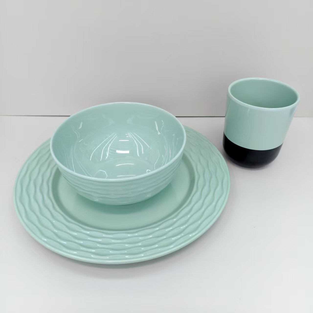 Food-grade melamine tableware from the manufacturer, Amazon in stock, anti-drop bowl and plate set wholesale, LOGO production, clearance stock pic 4