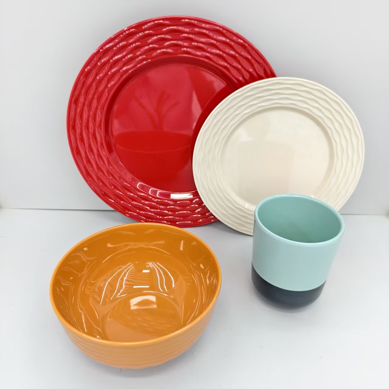 Food-grade melamine tableware from the manufacturer, Amazon in stock, anti-drop bowl and plate set wholesale, LOGO production, clearance stock pic 3