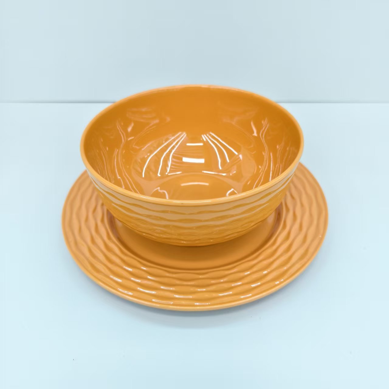 Food-grade melamine tableware from the manufacturer, Amazon in stock, anti-drop bowl and plate set wholesale, LOGO production, clearance stock pic 8