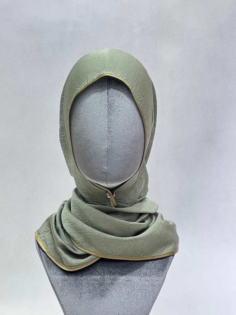 新款穆斯林帽子 披肩帽 包头巾 围巾长巾 头巾 缎面 真丝 雪纺详情2