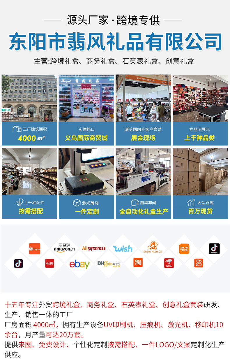 跨境高档商务礼品套装皮腰带钱包钥匙扣男士石英表套装年会伴手礼详情1