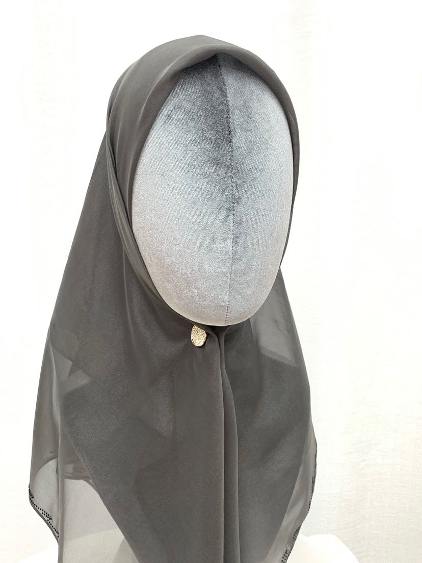 穆斯林方巾 雪纺烫钻闪亮布料薄款现货 女孩围巾包头巾现货详情7