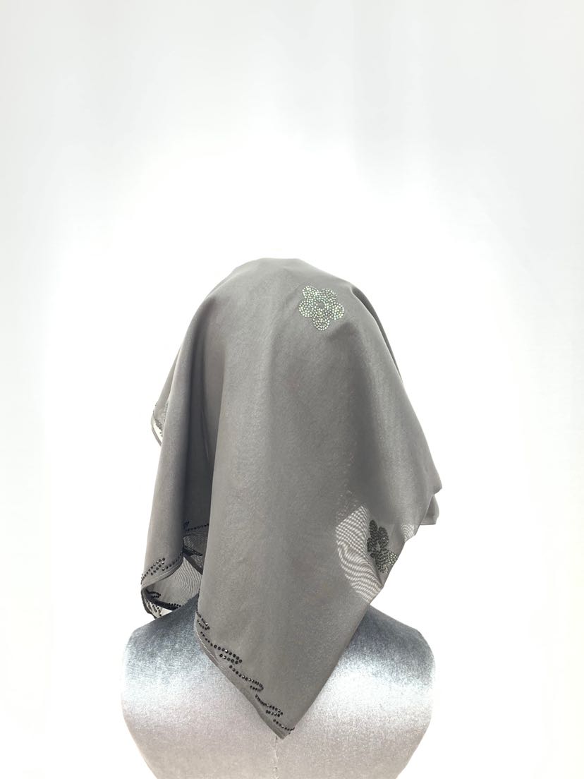 穆斯林方巾 雪纺烫钻闪亮布料薄款现货 女孩围巾包头巾现货详情2
