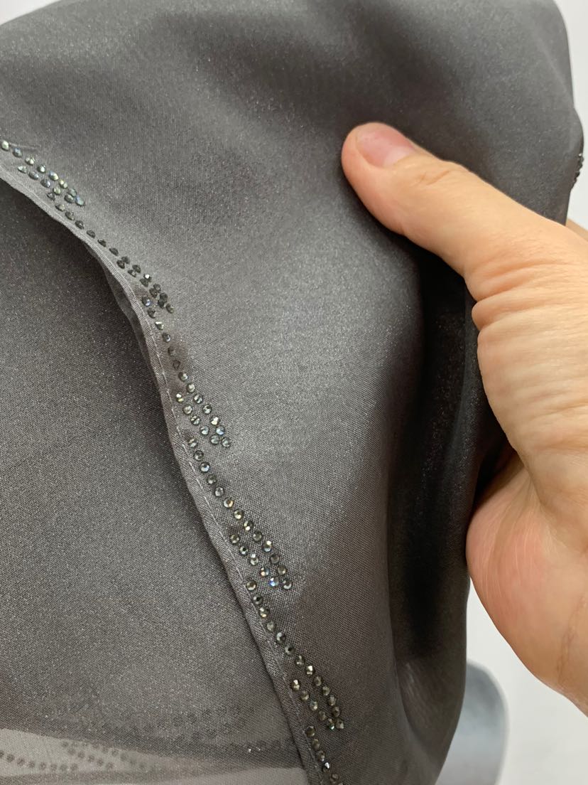 穆斯林方巾 雪纺烫钻闪亮布料薄款现货 女孩围巾包头巾现货详情1