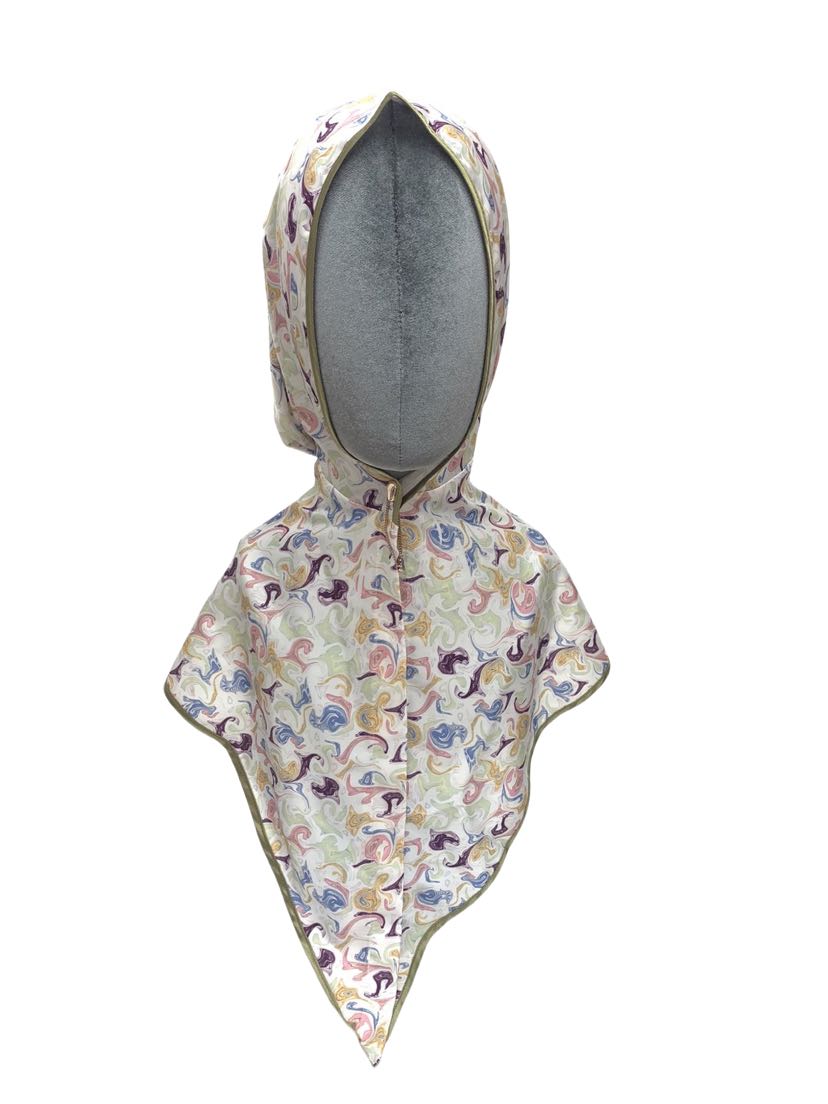 马来西亚中东非洲热销烫钻穆斯林披肩帽印花头巾飘带丝巾女士包头详情1