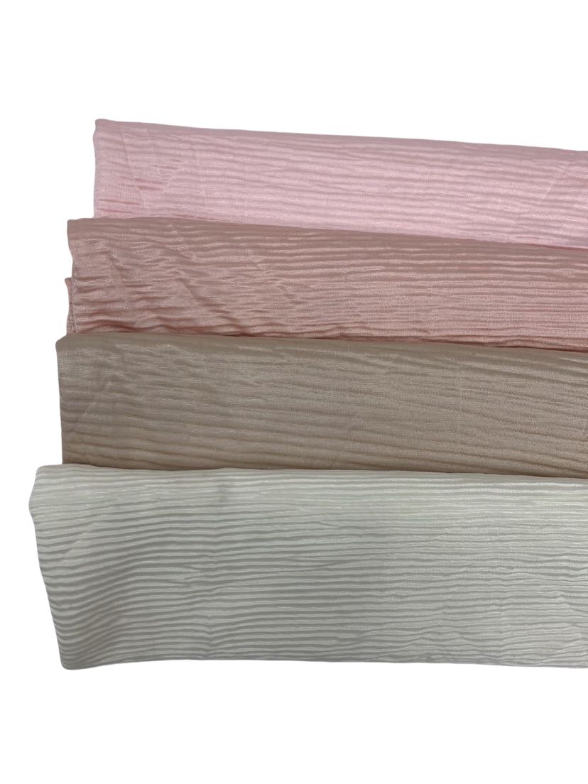 跨境新款透气柔软纯色压皱亮闪褶皱披肩女包头巾围巾美国热销详情1