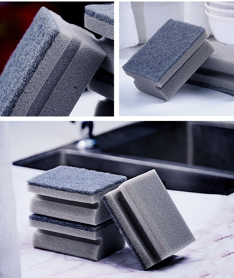 Thickened I-shaped sponge scouring pad for kitchen cleaning, double-sided sponge block for scrubbing POTS, dishes and dishwashing cloth pic 8
