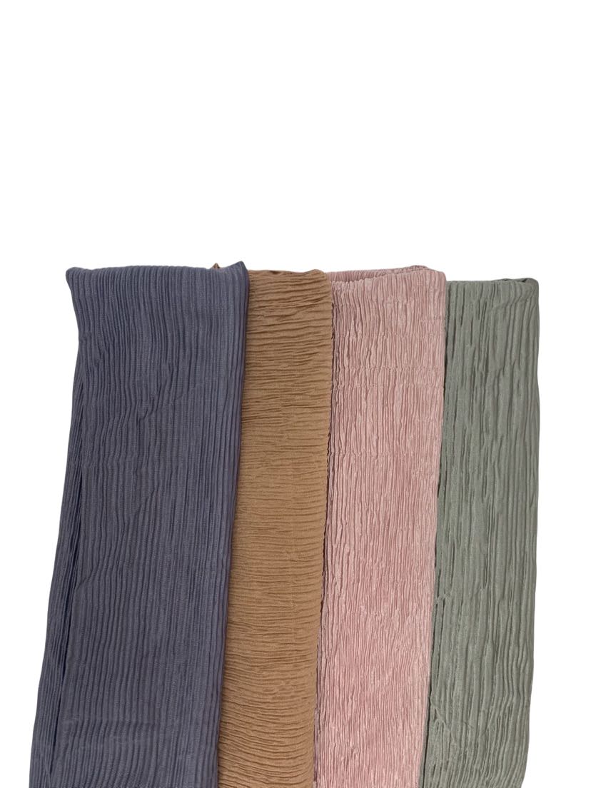 跨境新款透气柔软纯色压皱亮闪褶皱披肩女包头巾围巾美国热销详情3