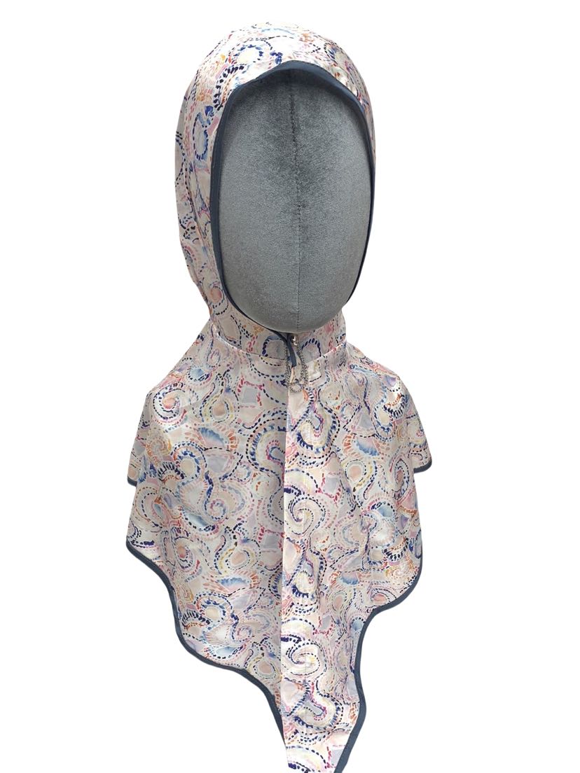 马来西亚中东非洲热销烫钻穆斯林披肩帽印花头巾飘带丝巾女士包头详情3