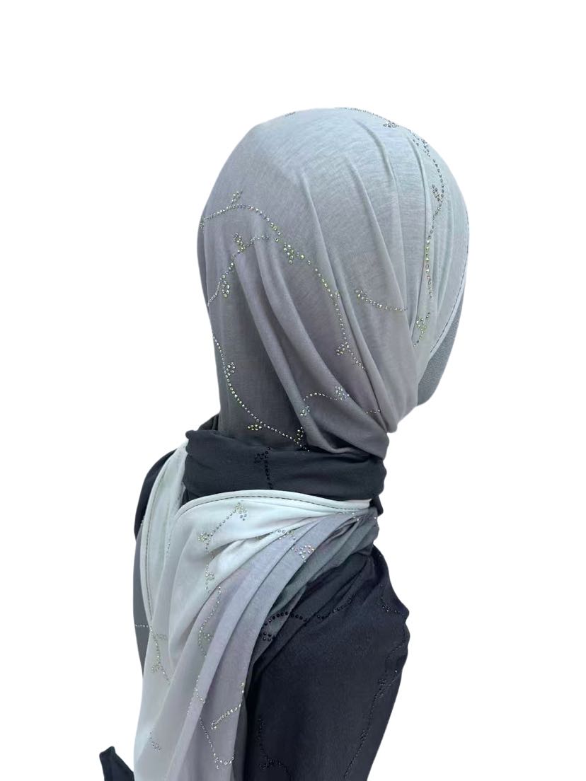 170丝光棉莫代尔汗布纯棉纯色单色头巾穆斯林女长巾透气美国详情3