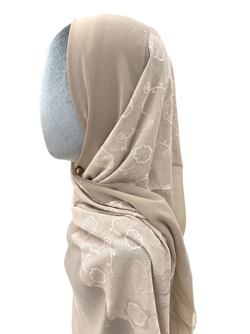 外贸针织雪纺拼接长巾棉麻围巾穆斯林包头女围脖详情2