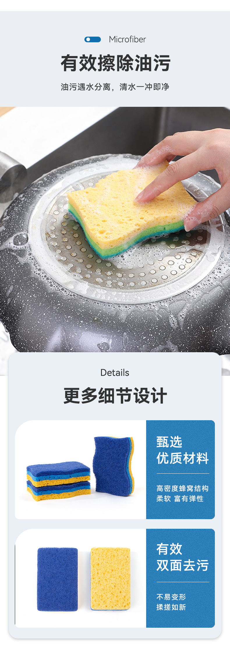 Nano sponge cleaning sponge, main body, multi-purpose sponge, wood pulp cotton, dishcloth, car sponge, sponge, under 1 yuan pic 8