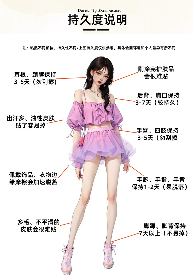 跨境欧美纹身贴防水蝴蝶可爱儿童妆容贴纸演唱会应援脸贴定制详情6