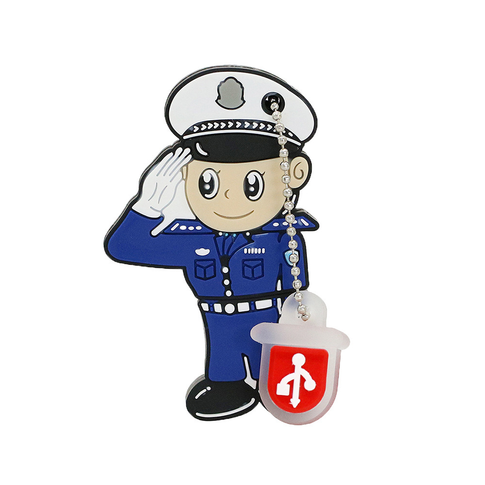 创意卡通PVC警察U盘 软胶男女警察优盘开模定制 单位企业会议礼品详情9