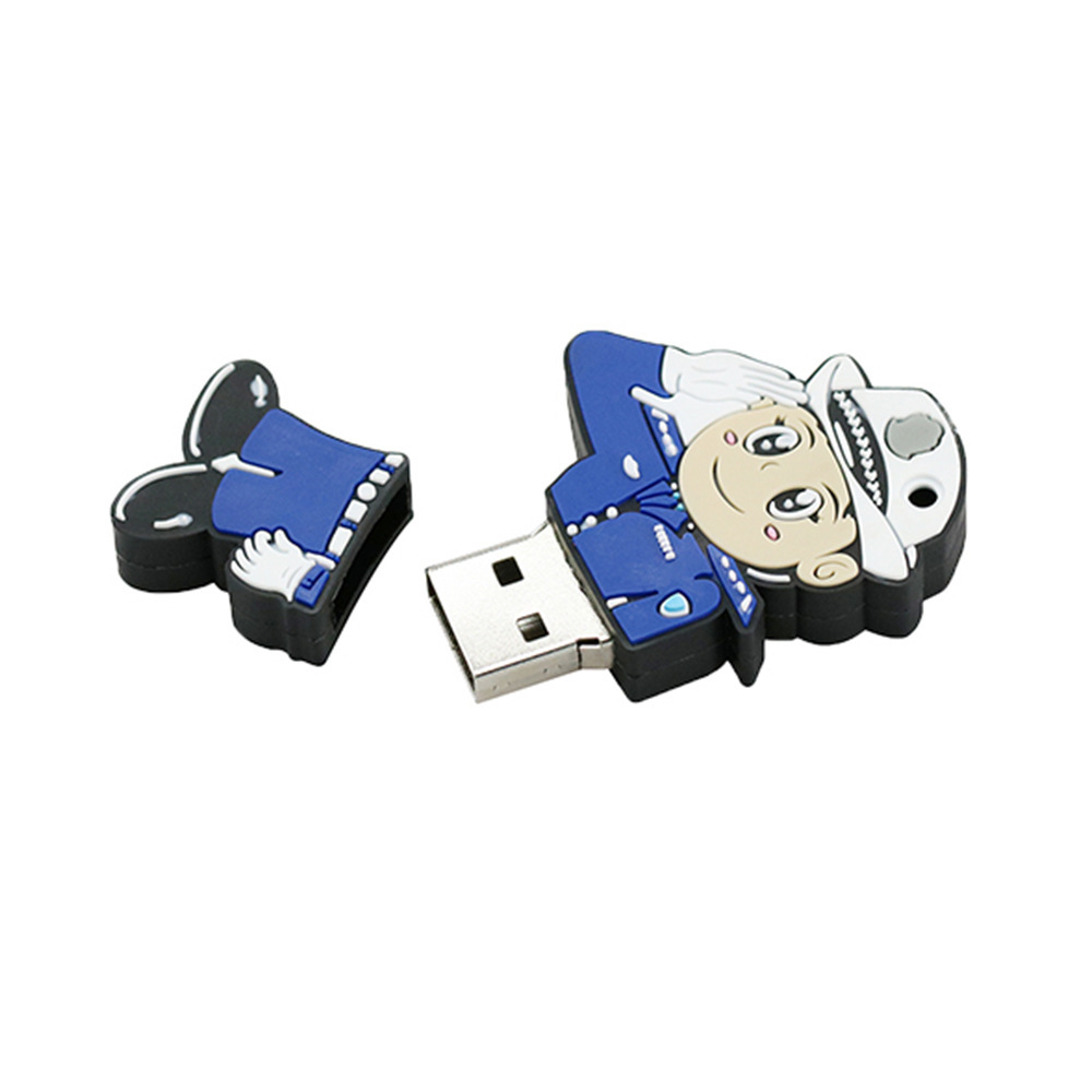 创意卡通PVC警察U盘 软胶男女警察优盘开模定制 单位企业会议礼品详情16