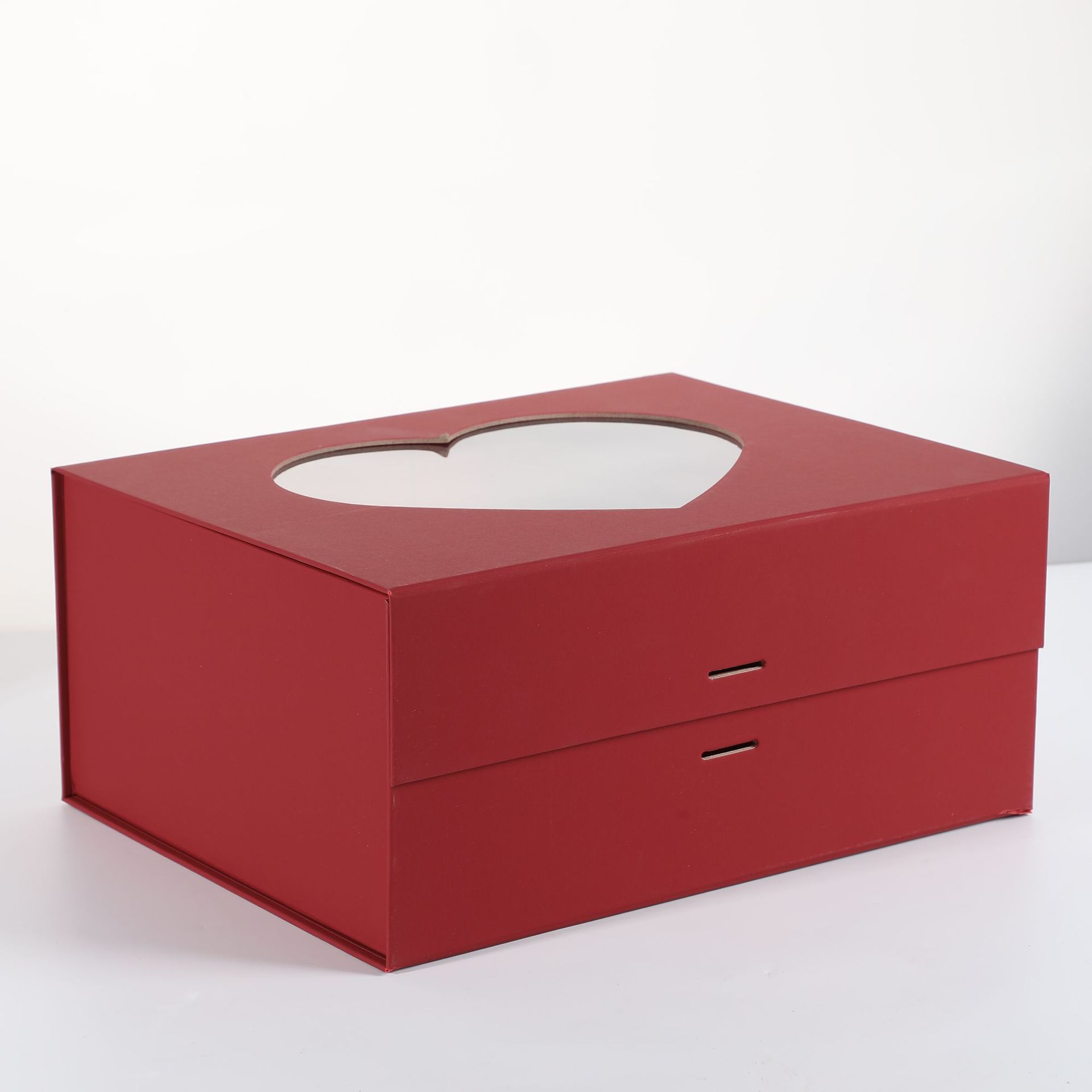 心形开窗一片式折叠盒礼盒 高级感磁吸触感礼品盒 情人节礼物盒详情8