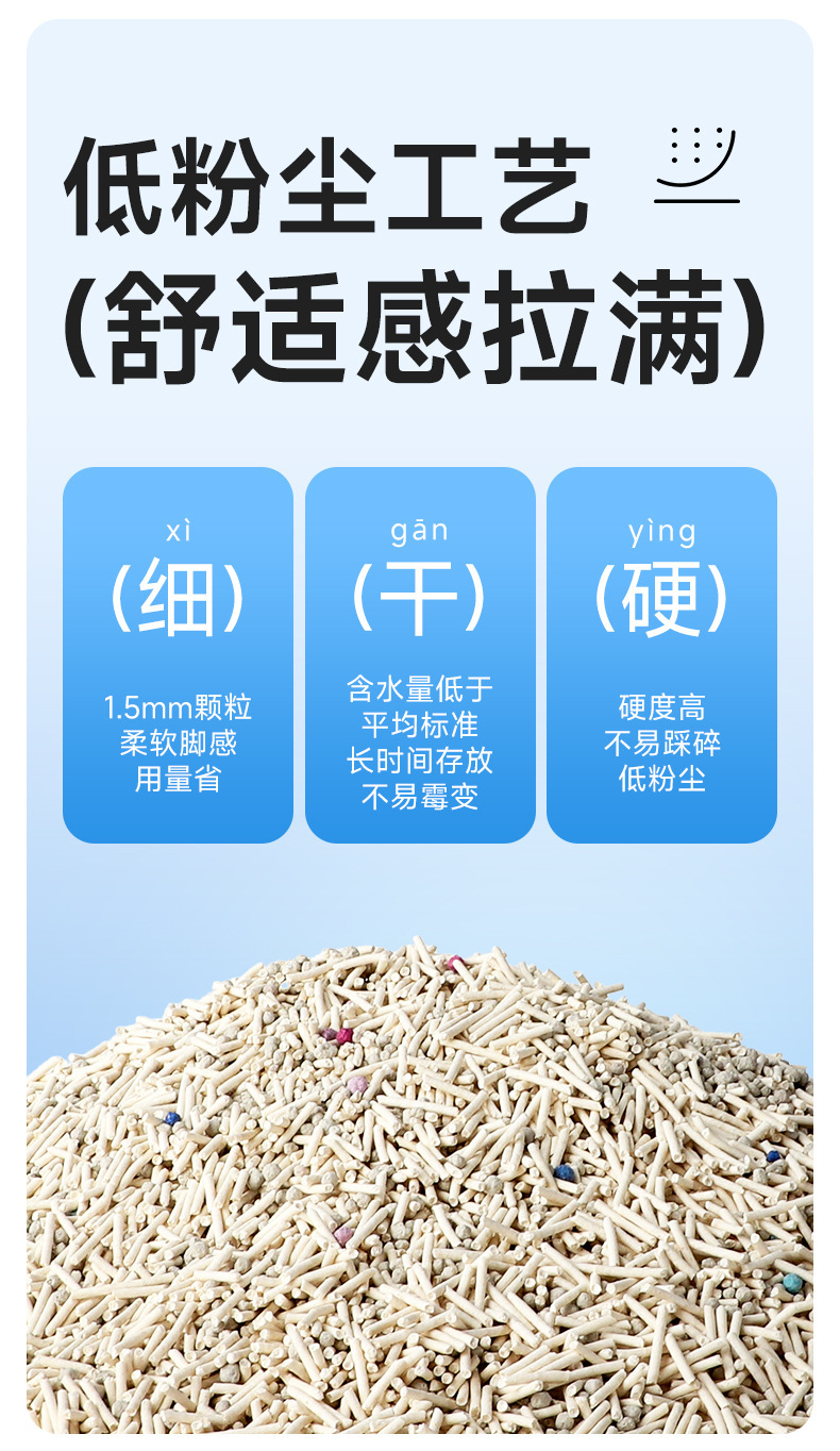 猫砂木薯沙豆腐猫砂矿砂猫砂除臭低尘混合膨润土无尘猫砂豆腐砂详情4