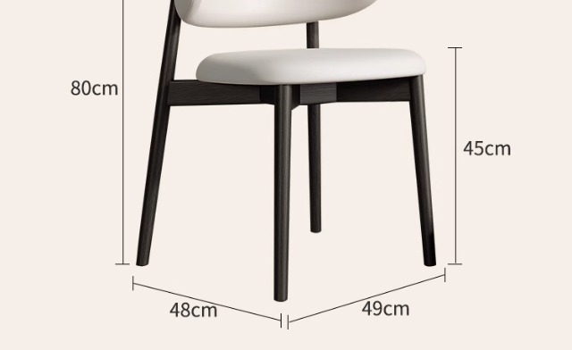 法式中古风实木餐椅2025年新款意式极简美式复古奶油色白蜡木椅子奶油风暖色调凳子橡胶凳子详情49