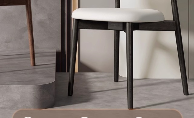 法式中古风实木餐椅2025年新款意式极简美式复古奶油色白蜡木椅子奶油风暖色调凳子橡胶凳子详情18