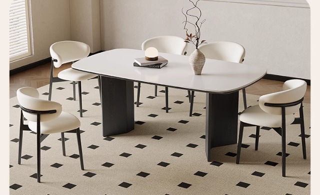 法式中古风实木餐椅2025年新款意式极简美式复古奶油色白蜡木椅子奶油风暖色调凳子橡胶凳子详情4