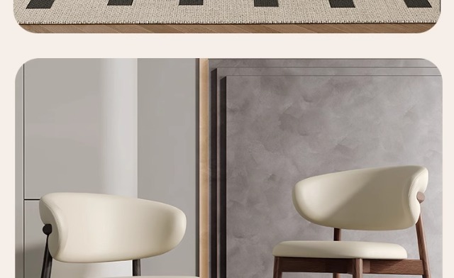 法式中古风实木餐椅2025年新款意式极简美式复古奶油色白蜡木椅子奶油风暖色调凳子橡胶凳子详情15