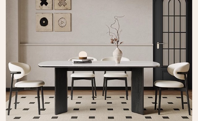 法式中古风实木餐椅2025年新款意式极简美式复古奶油色白蜡木椅子奶油风暖色调凳子橡胶凳子详情12