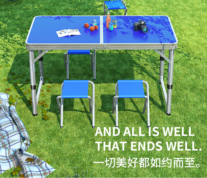 户外桌子便携式铝合金可折叠小桌子折叠桌椅野餐桌摆摊桌厂家批发露营便捷塑料折叠桌摆摊架详情4