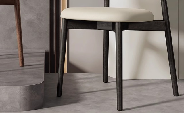 法式中古风实木餐椅2025年新款意式极简美式复古奶油色白蜡木椅子奶油风暖色调凳子橡胶凳子详情27