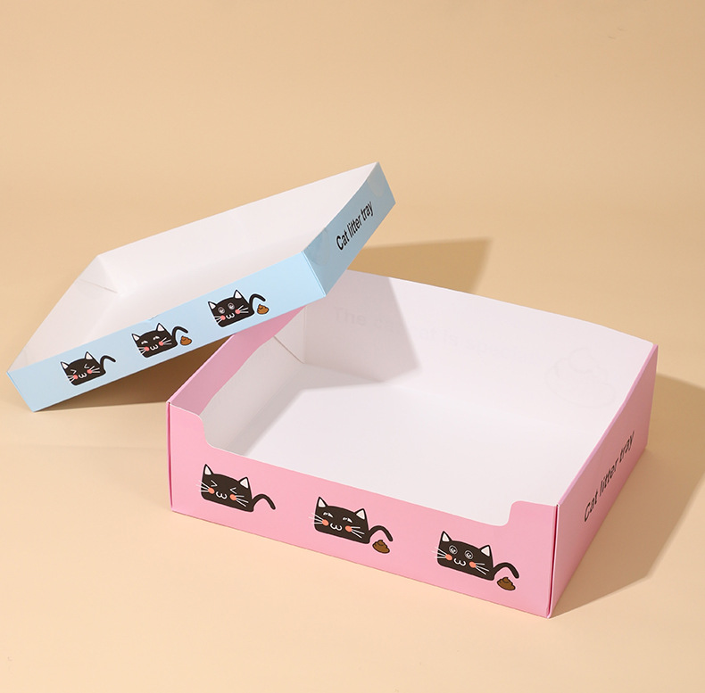 Monthly litter box, eco-friendly paper cat poop box, no-rinse cat toilet, wholesale of emergency litter boxes for business trips and travels pic 10