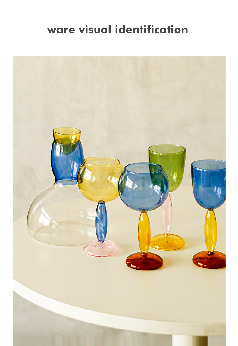 High borosilicate colored glass, pure handcrafted, internet-famous creative wine tall glass, Bordeaux red wine glass decanter pic 9